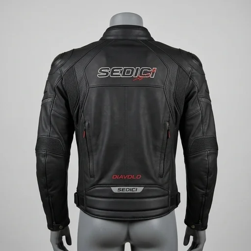 Sedici Diavolo Leather Motorcycle Jacket view 2