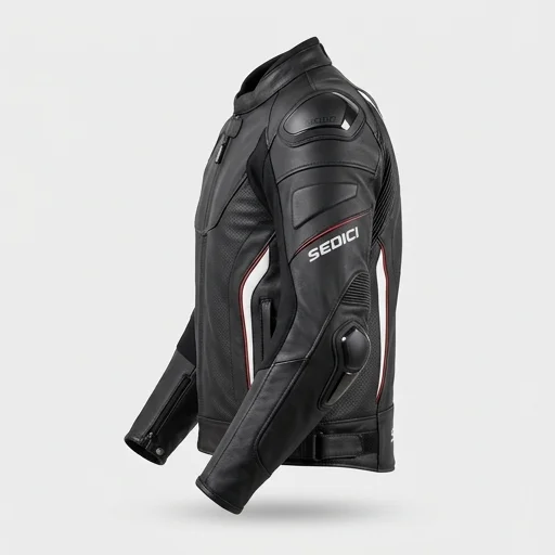 Sedici Diavolo Leather Motorcycle Jacket view 3